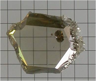 Photograph of an actual gallium nitride monocrystal specimen